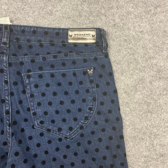Weekend jeans women’s 6 polkadotted stretch retro bold preppy girly Artsy 30/30 - Picture 7 of 9
